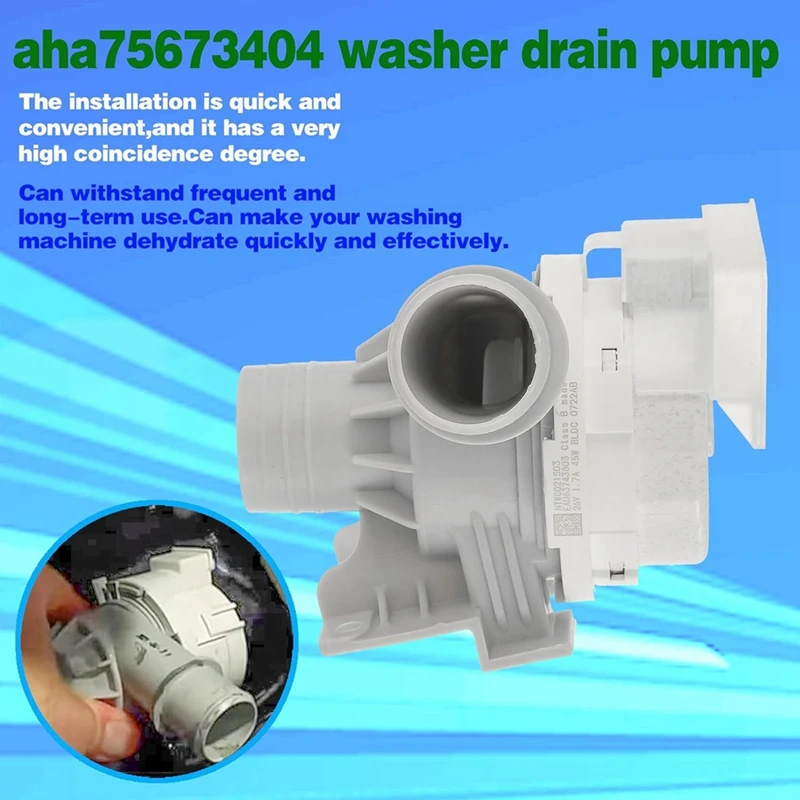 AHA75673404 Washer Drain Pump Assembly  For  Washing Machine Drain Pump Replace AP6978814 PS12748410