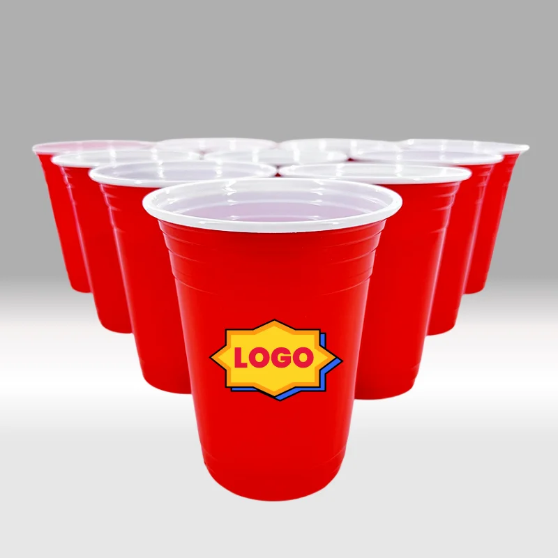 10 00piece.Custom.Xiamen Factory 18oz  Party Cups with logo 16oz Disposable American Style Single Wall Plastic Party C