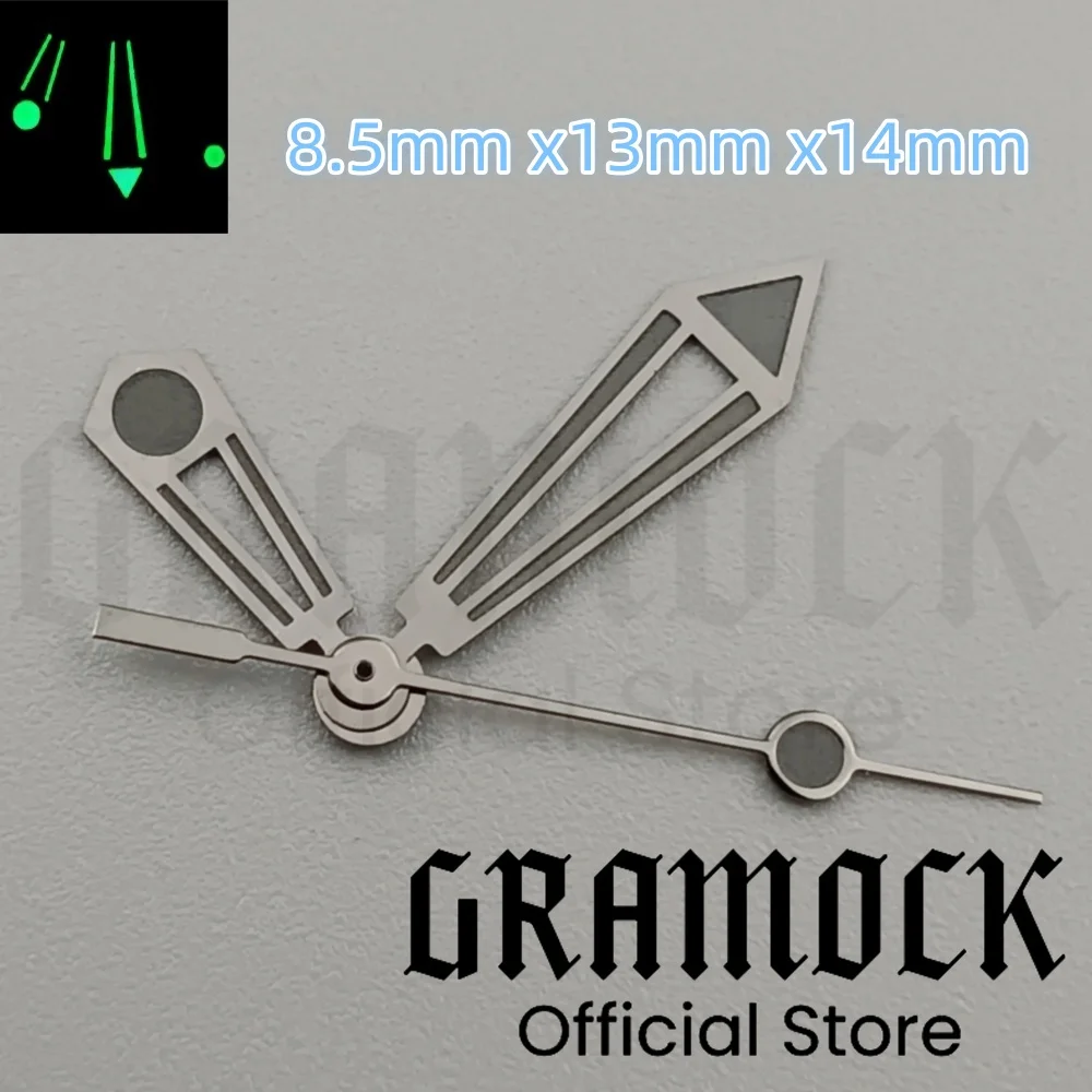 Gramock oco para fora relógio mãos luminosas ajuste nh35 nh36 eta2836 2824 miyota8205 8215 821a mingzhu dg2813 3804 movimento pt5000