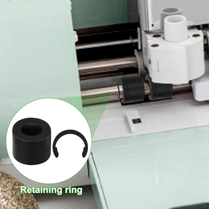 8Pcs Retaining Clip Rings For Cricut Maker And 8Pcs Rubber Roller Replacement Keep Rubber From Moving