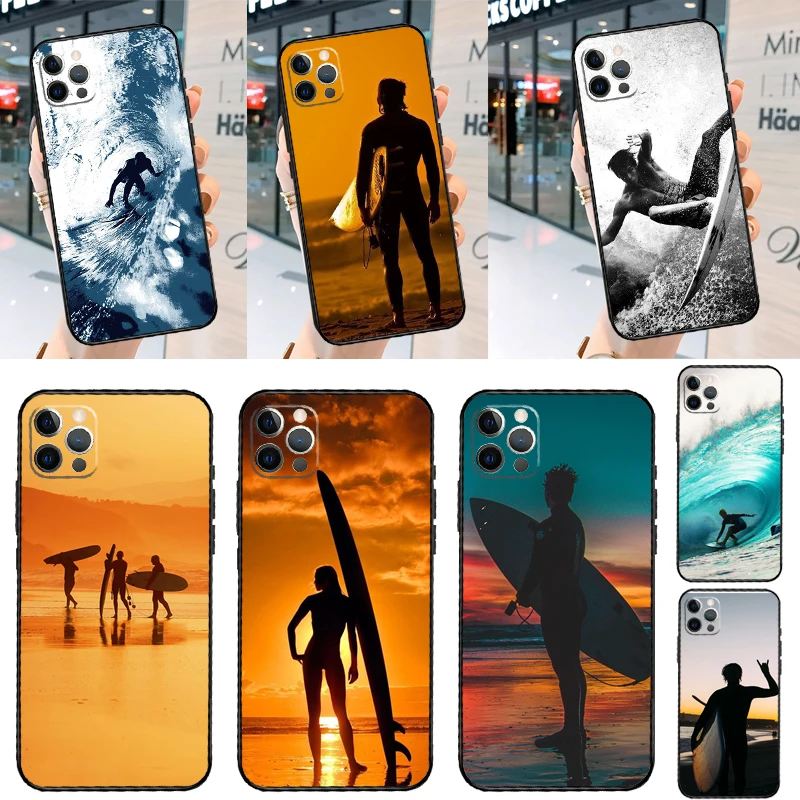 Surfer Surf Hang Loose Shak Case For iPhone 14 13 12 11 15 16 Pro Max Mini Plus X XR XS Max Bumper Soft Cover