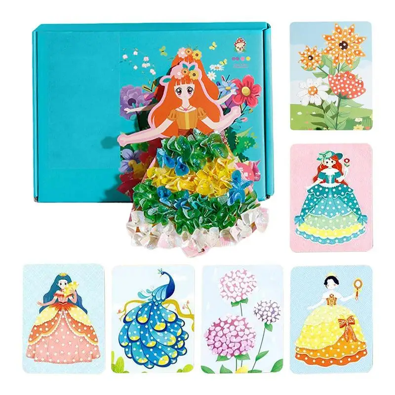 DIY Poking Crafts Toys Kid Art Girls Poking Princess Handmade Educational Magical Children Gifts