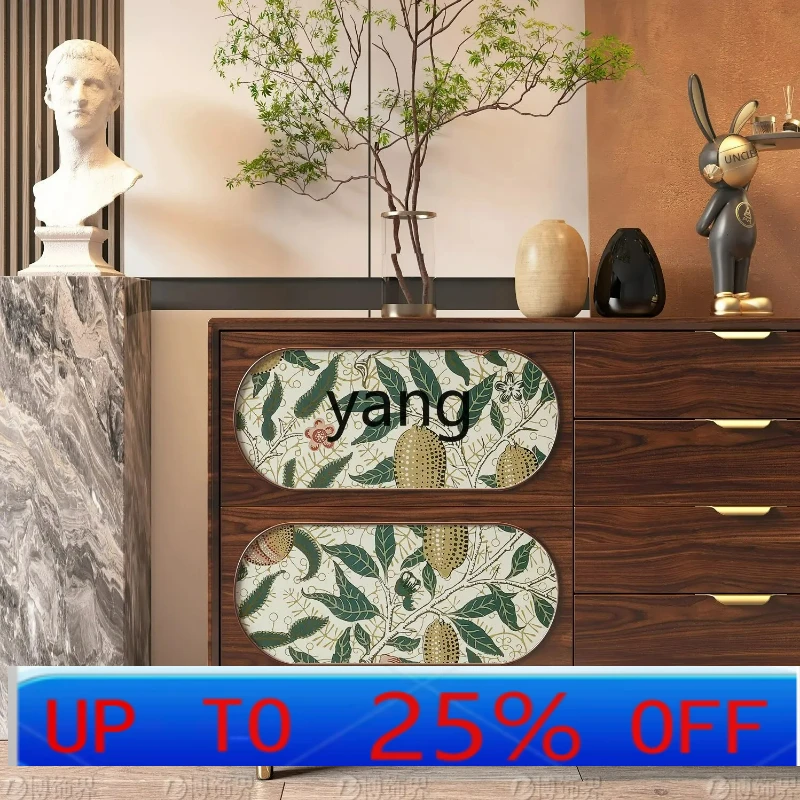 

LMM retro solid wood living room partition dining room is opposite the door porch storage household light luxury side cabinet