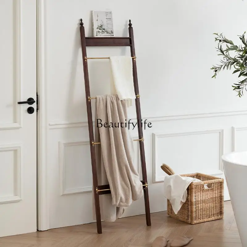 

Medieval solid wood entrance coat rack floor-to-ceiling hanger wall storage rack