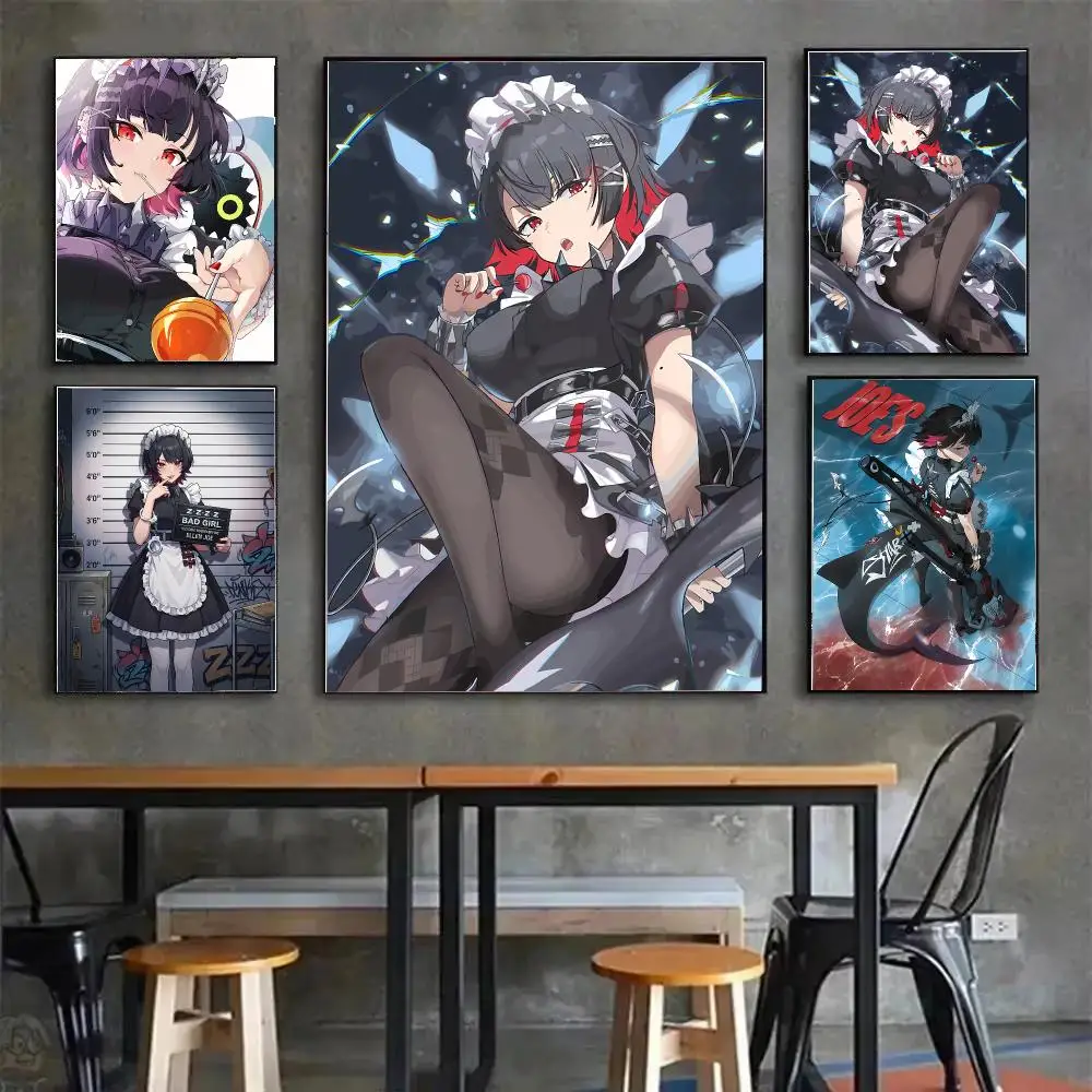 Anime game Zenless Zone Zero Ellen Joe Painting Calligraphy Stylish Canvas Poster Wall Art for Bedroom Study Home Decor