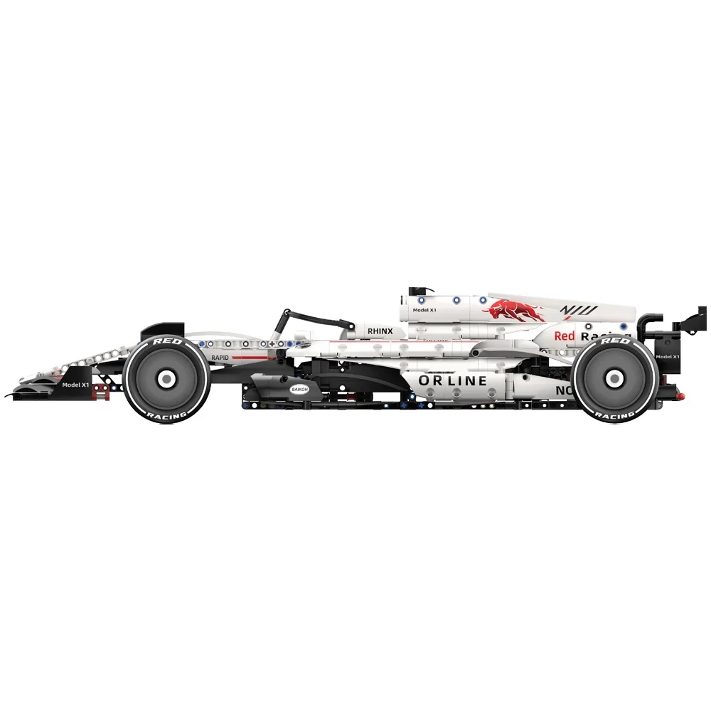 、1280PCS RB21 White Sports Car Technical Building Blocks, MOC DIY Assembly Race Car Model, Boys Collectible Toy Christmas Gift
