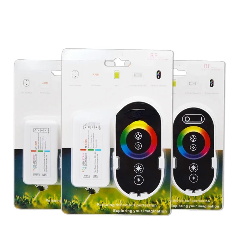 2.4G RF Wireless Touch Button Remote LED Light Dimmer Controller DIM CCT RGB RGBW For 5-24V LED Strip Light Lamp Bulbs