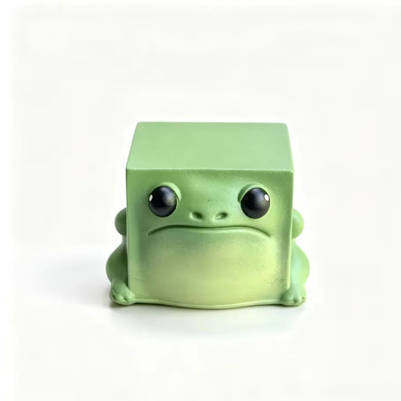 Cute Stuff Green Square Frog Resin Figurine Statues Home Office Desktop Decor Creative Gift Ideas Interesting Funny Gadgets