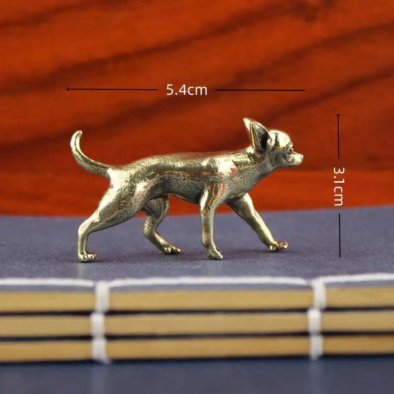 1PC Animal Brass Ornaments Hairless Dog Puppy Entrance Coffee Table Decoration Decoration Hairless Dog Animal Desktop Ornaments.