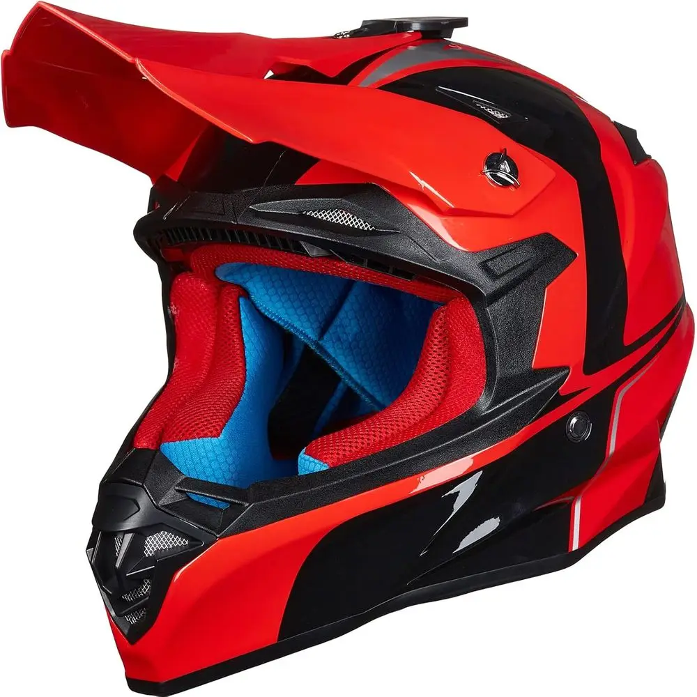 

Red and Black Adult Dirt Bike Helmet with Camera Mount, DOT Certified, Suitable for Men and Women