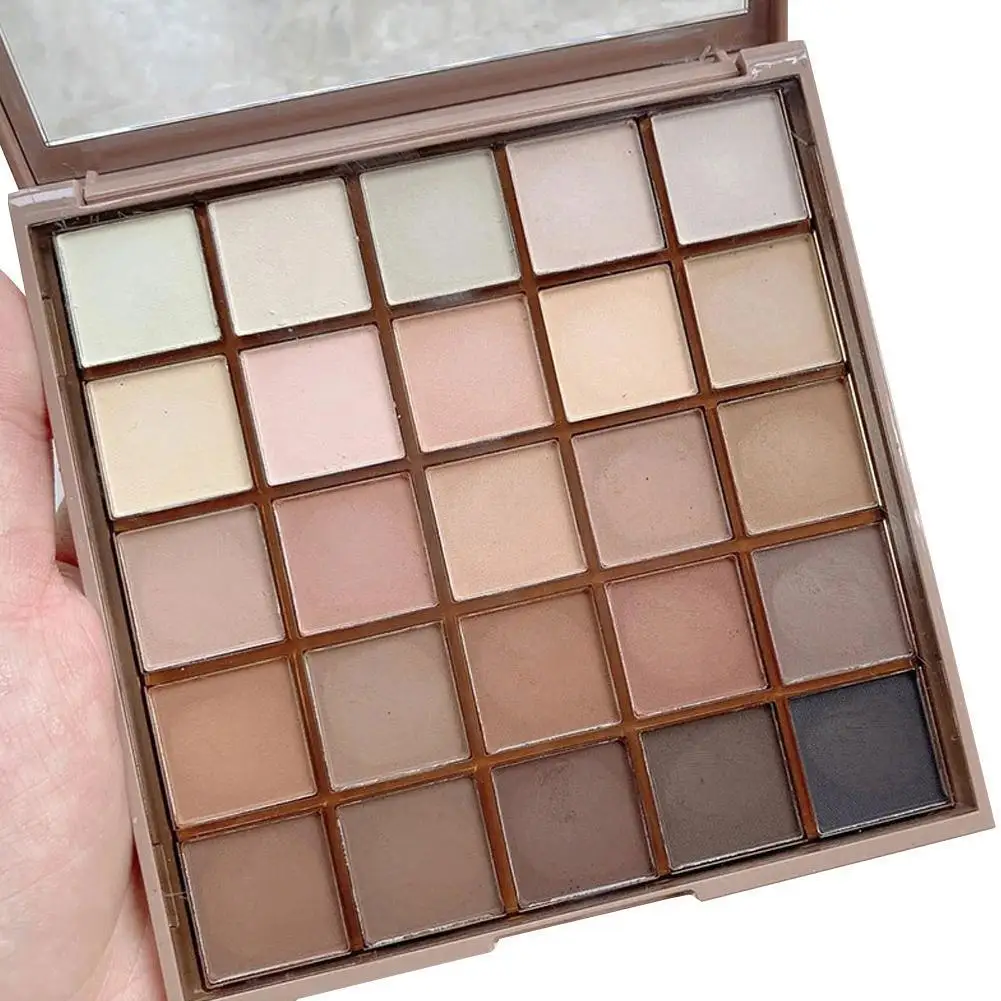 Paleta de sombras de ojos, 25 colores, perla, mate, sombra de ojos de Chocolate, resistente al sudor, paleta de ojos, placa de maquillaje de larga duración, Sh B4I5