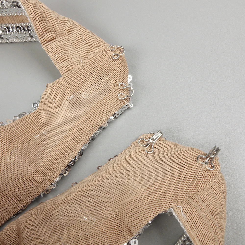 Luxe mini-jurk met kristallen franjes en halter – bodycon-jurk met rugloze pailletten voor nachtclubs, cocktailpartys en glamour-evenementen