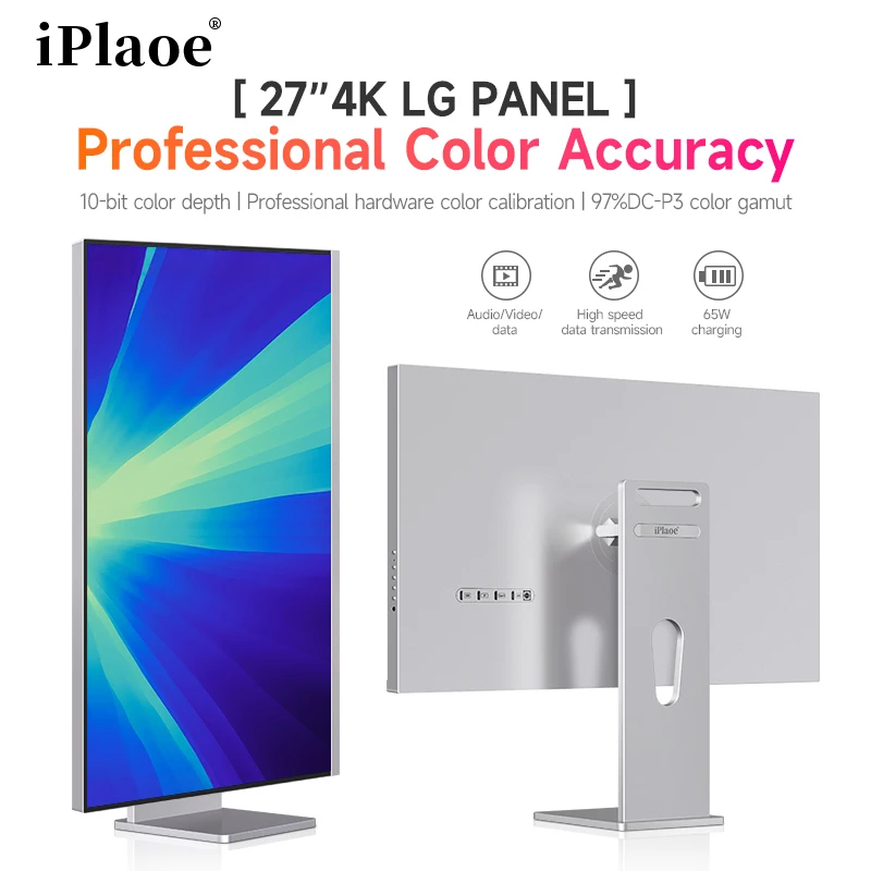 

27"4K 60Hz LG Panel Monitor 10Bit Three Sided Borderless Apple Color Display for Designers with Alloy Body