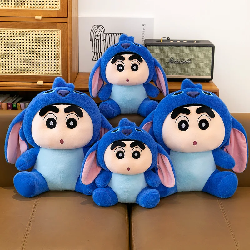 

New Disney 22-45cm Kawaii Stitch Series Cartoon Plush Toy Stitch Transforms Into Shin Chan Cute Plush Doll Room Decor Kid Gift