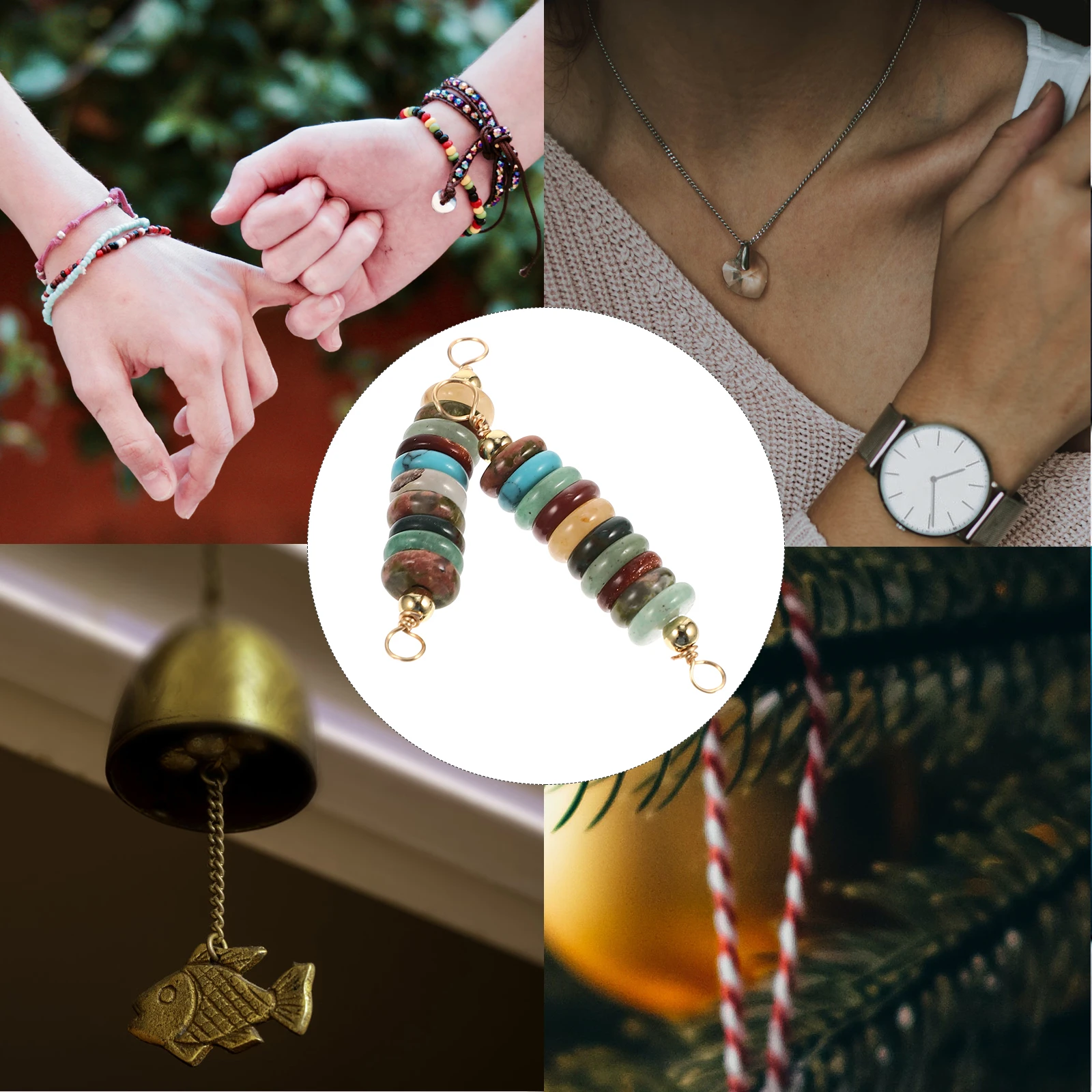 

2 Pcs Making Pendant Bead String Necklaces Spacer Beads for Jewellery Jewelry Spacers Charms