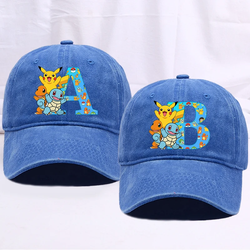

Anime Pokemons Hip Hop Sun Hats for Men Women Cartoon Pikachu Letter Printed Baseball Cap Male Female Summer Fashion Flat Caps
