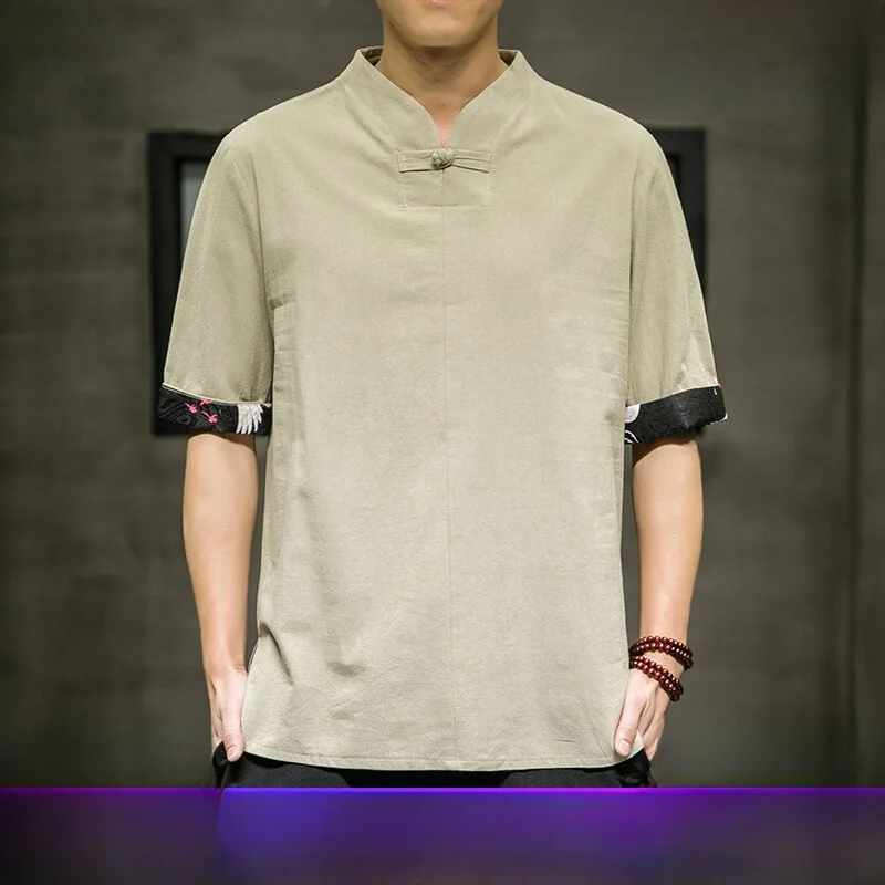 Camiseta de estilo chino para artesanos de la perforación de orejas, acupuntura y ceremonia del té, moda juvenil, corte ajustado