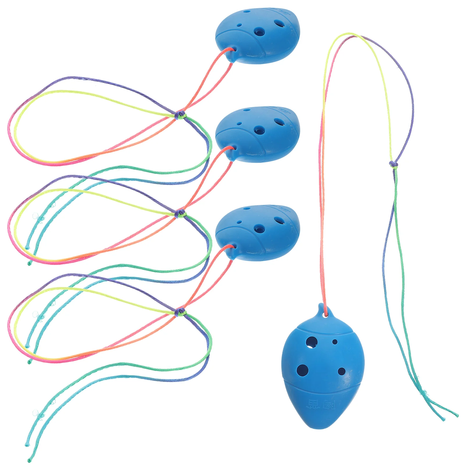 4 pçs crianças mini ocarina instrumento de plástico presente decorar 6 buraco crianças azul clássico