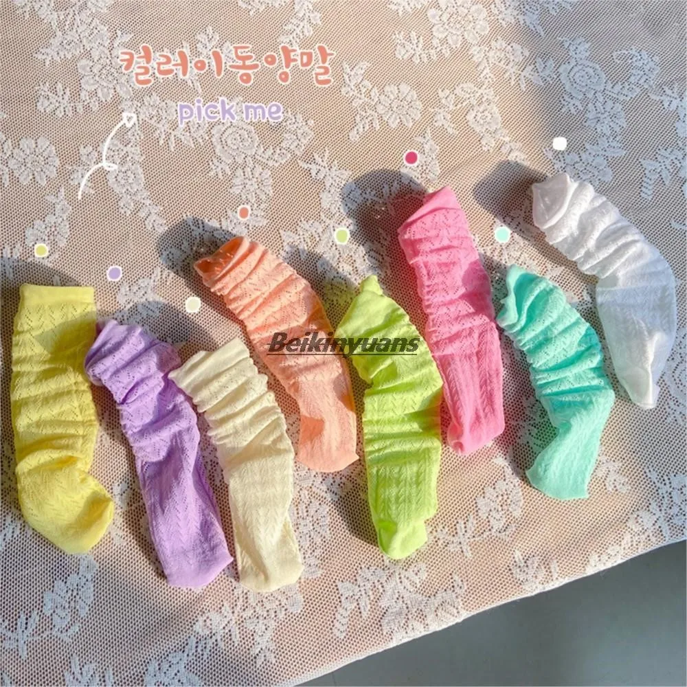 

Children socks summer thin candy color hollow-out choreography fishnet stockings socks in girls calcetines sokken