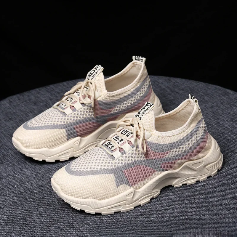 2024 New Women's Sneakers Breathable Platform Shoes Lightweight Running Shoes Fly Woven Mesh Womens Casual Shoes Tenis De Mujer