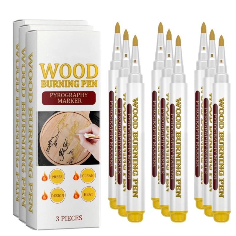 3/9 Pcs/Set Burning Pen Scorch Pen Scorch Marker Pen Pyrography Marker Burning Marker Easy to Use Dropship