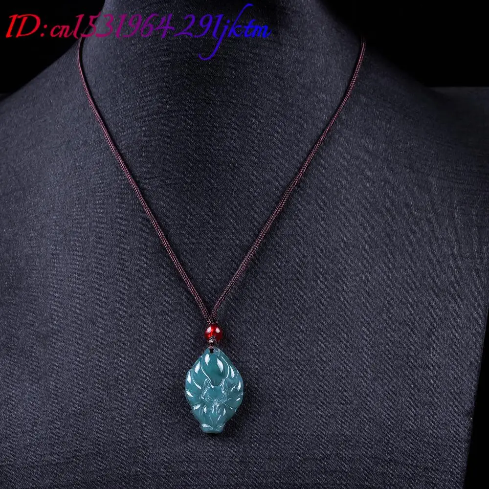 Natural Burmese Jadeite Fox Pendant Necklace Vintage Accessories Gemstone Real Jade Designer Fashion Jewelry Gifts for Women view 5