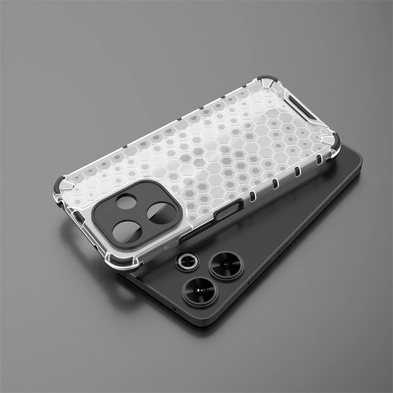 Honeycomb Shockproof For Xiaomi Redmi 13 Case Armor Phone Capa Redmi 13 Cover Translucent Protector Cover Redmi 13 Case view 3
