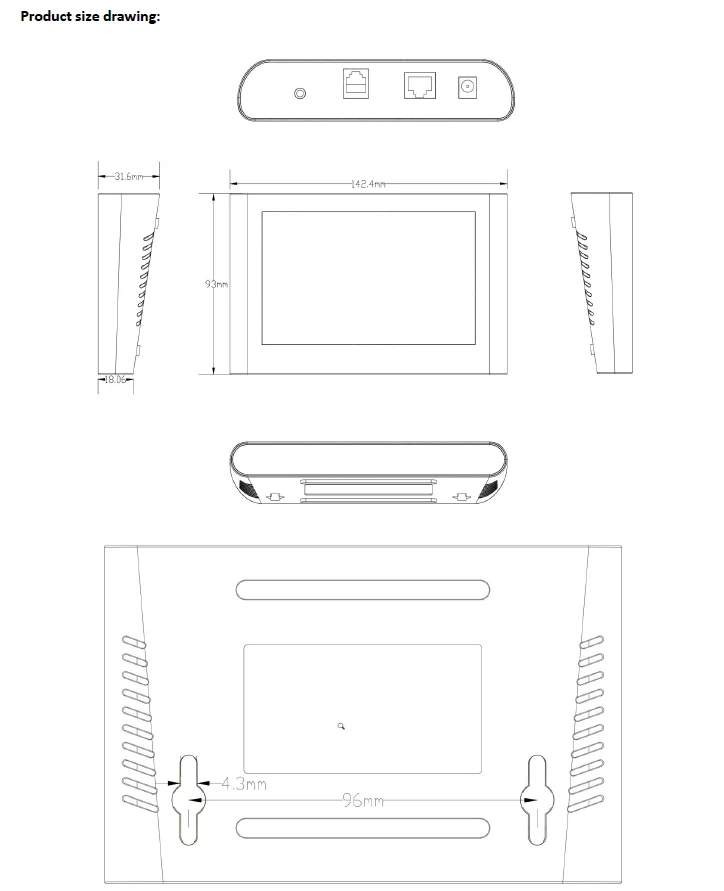 Controlador digital interior LED crescer luz, controlador mestre remoto, 4 canais, RJ14