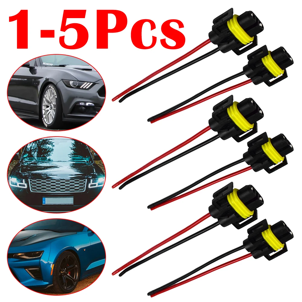 

10-2pcs Headlights Lamp Sockets Adapter Auto Accessories H8/H9/H11 Cable Plug Female Adapter Replacement for Headlight Fog Light