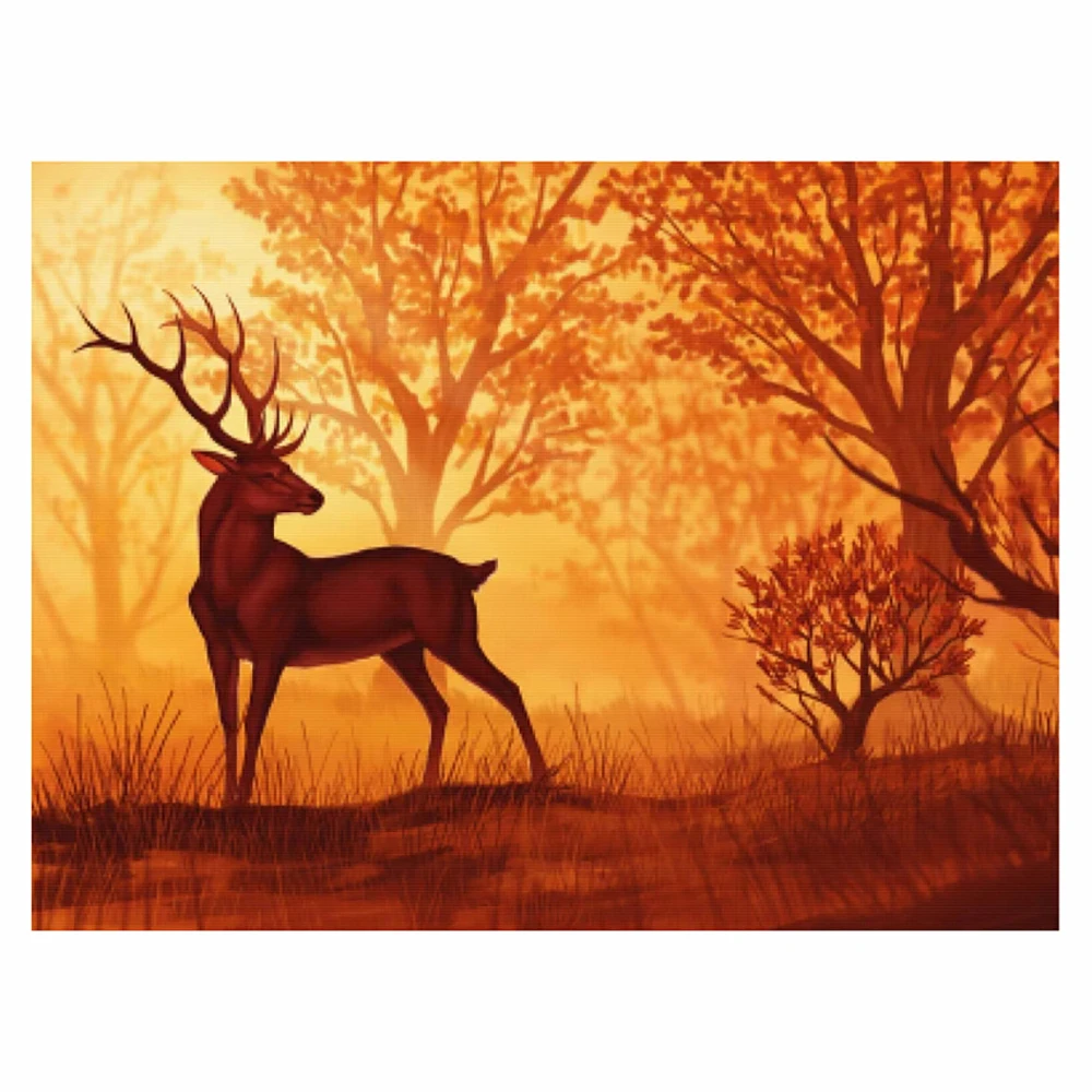 

KamyYi Diamond Painting Forest Elk diy Hand Pointed Diamond Full Diamond Inlaid Embroidery Craft Painting Decoration