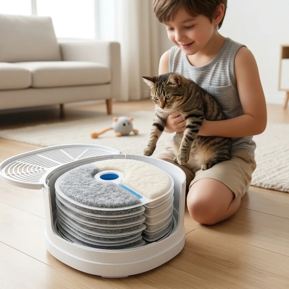 16 Count Filter Refills Compatible with For E1 For E1+ Cat Fountain 2L Designed for Continuous Clean Water Supply for Cats