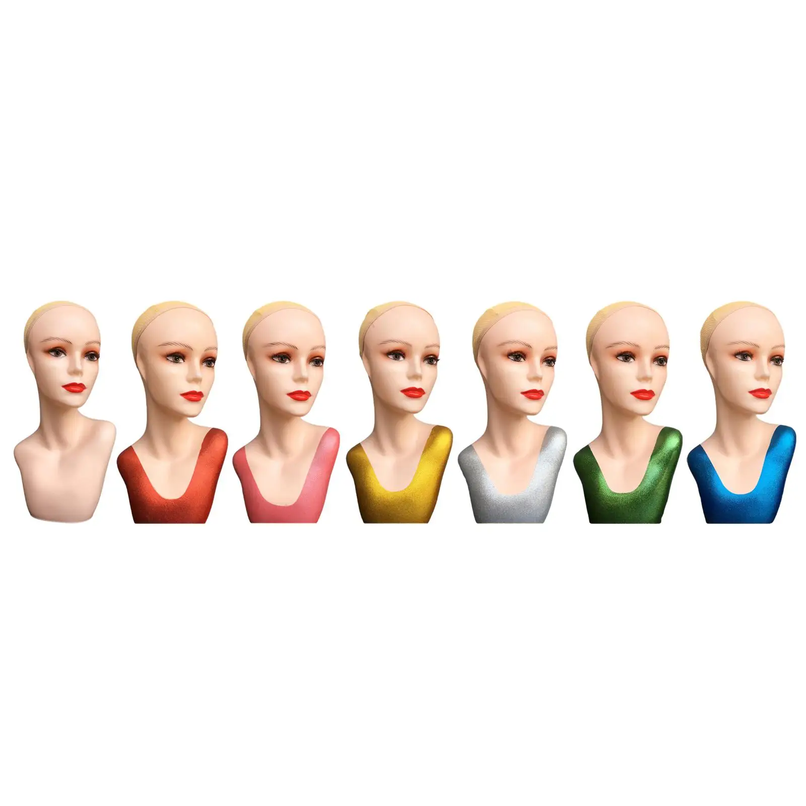 Makeup Female Bald Mannequin Head Wigs Display Model Multifunctional for Wigs Making Styling Necklace Hats Personal Commercial