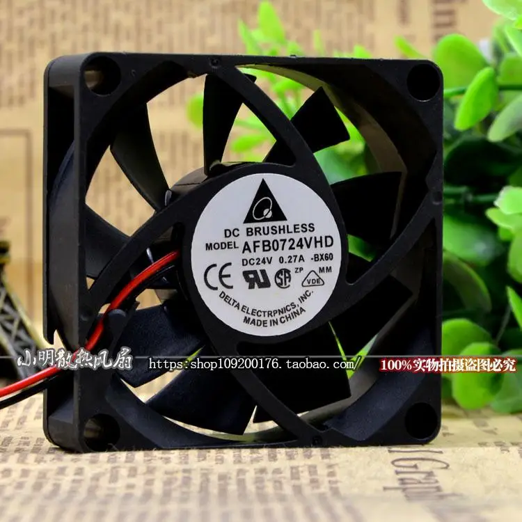 Original, Delta AFB0724VHD 24V 0.27A 7CM 7020 Dual Ball Inverter Cooling Fan 70*70*20MM