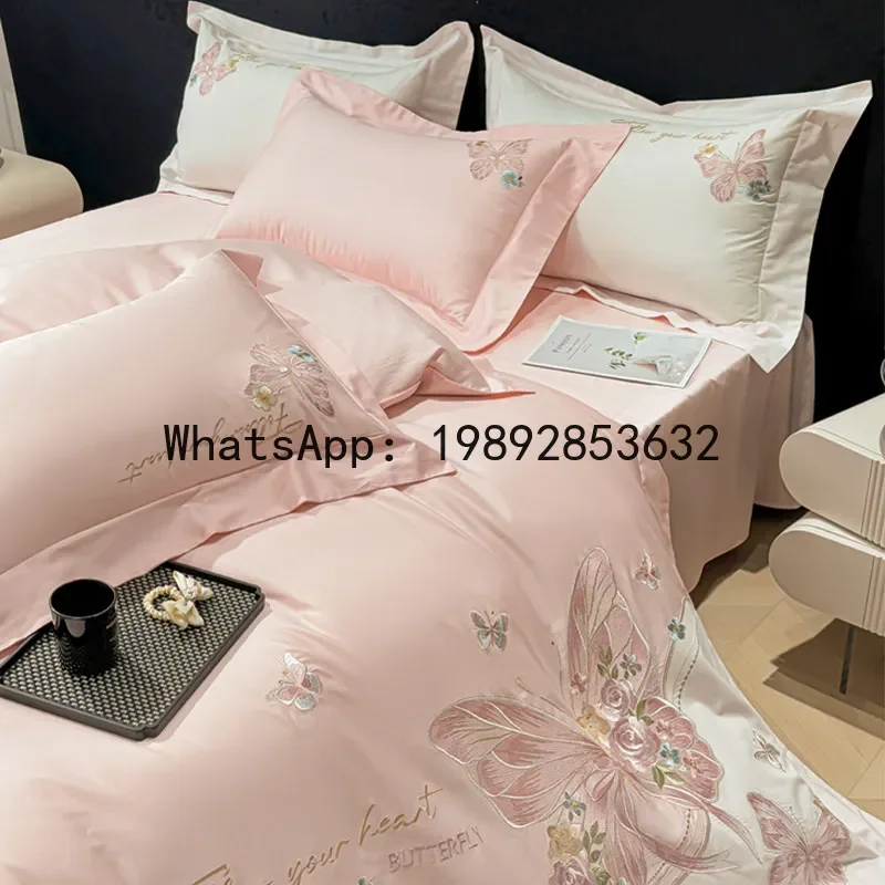 2026 new class A 100 cotton new Chinese embroidery pure cotton bed four-piece set