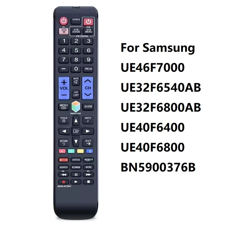 ZLRLMHY AA59-00784C Control remoto de 433 MHz, adecuado para Samsung UE32F6800AB UE40F6800 BN 5900376 B UE32F6540AB LED 3D Smart TV