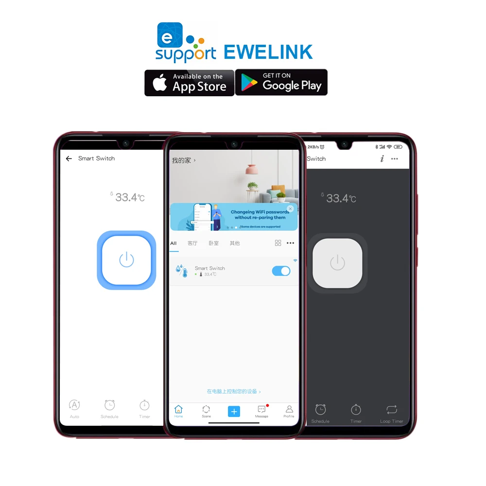 eWelink APP Wifi Smart Temperature Humidity Switch 16A 3000W Intelligent Monitoring Thermostat For Alexa Google Home Sensor
