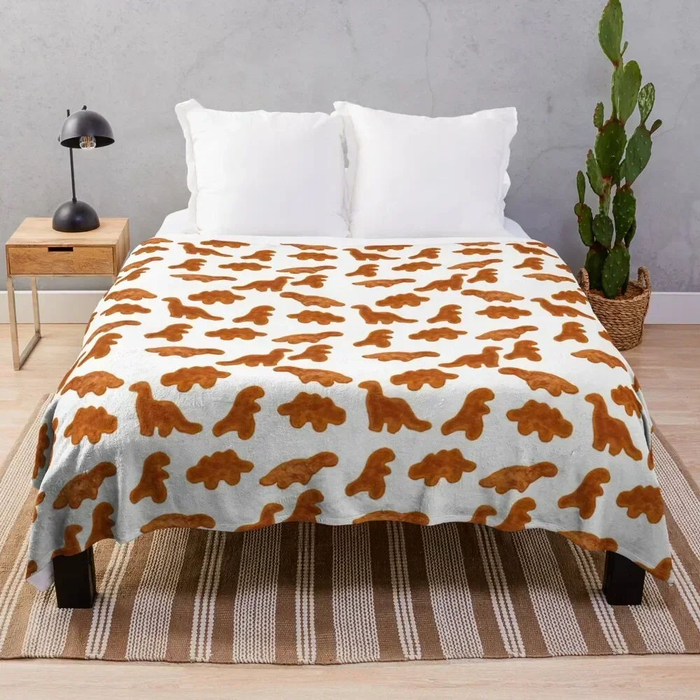 Dinosaur chicken nuggets Throw Blanket Shaggy Soft Beds Blankets