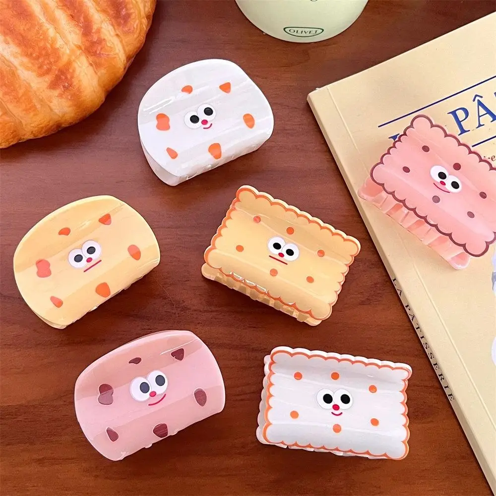 Cartoon Cookie Hair Claw stile coreano Hair Crab Clip Cookie Shark Clip Headwear Ponytail Holder acetato Hair Clip Wash Face