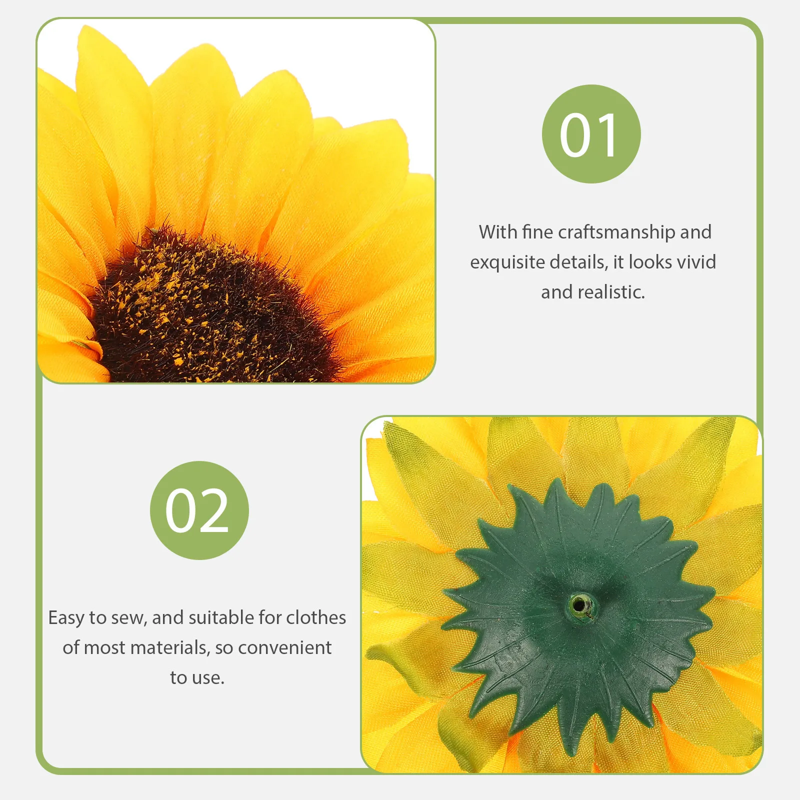 

10Pcs Sunflower Applique Patches Easy Sew on for Clothes Jackets Hats Bags DIY Craft Decoration Mini Sunflowers for Crafts