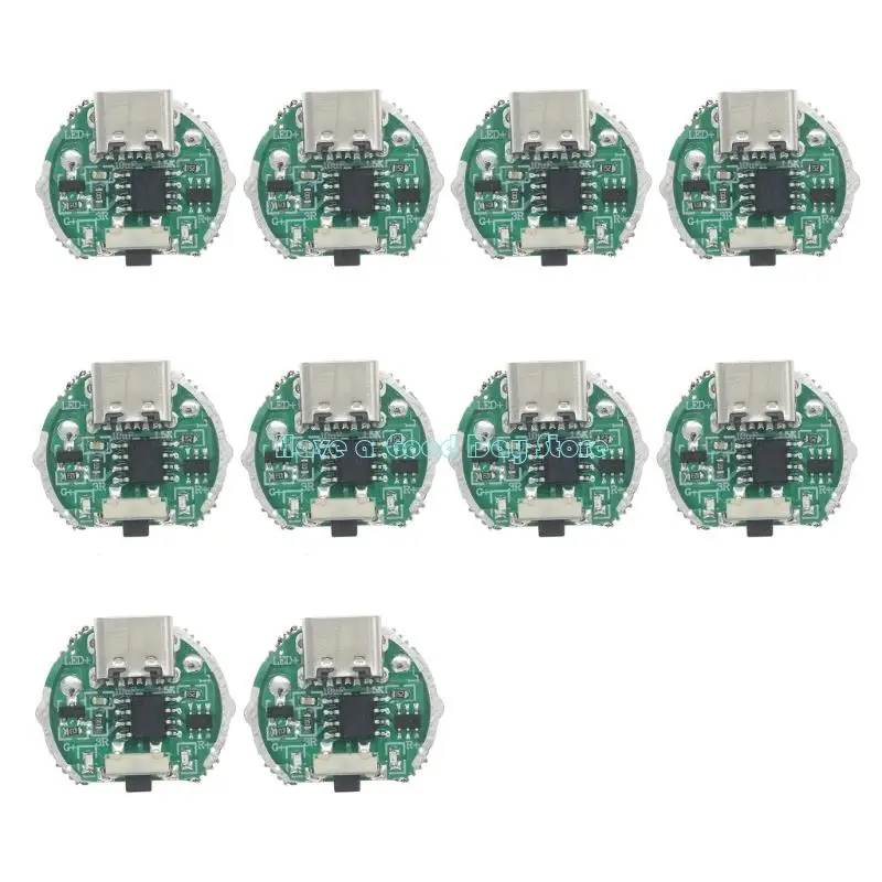 462D 10W LED Flashlight Driver Module Double Brightness Adjustment Integrated Charging System And On/Off Switches