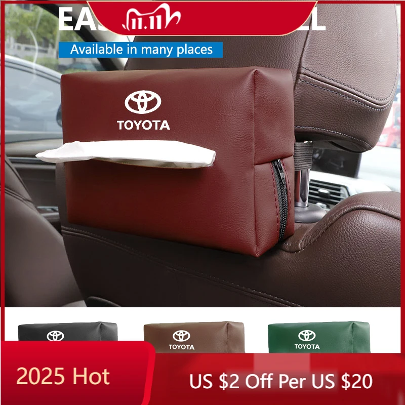 

Колпаки для автомобильных салфеток, кожаный держатель для салфеток, солнцезащитный козырек на спинку сиденья для Toyota Gazoo Racing Corolla Yaris Chr Auris Rav4 Prius Aven