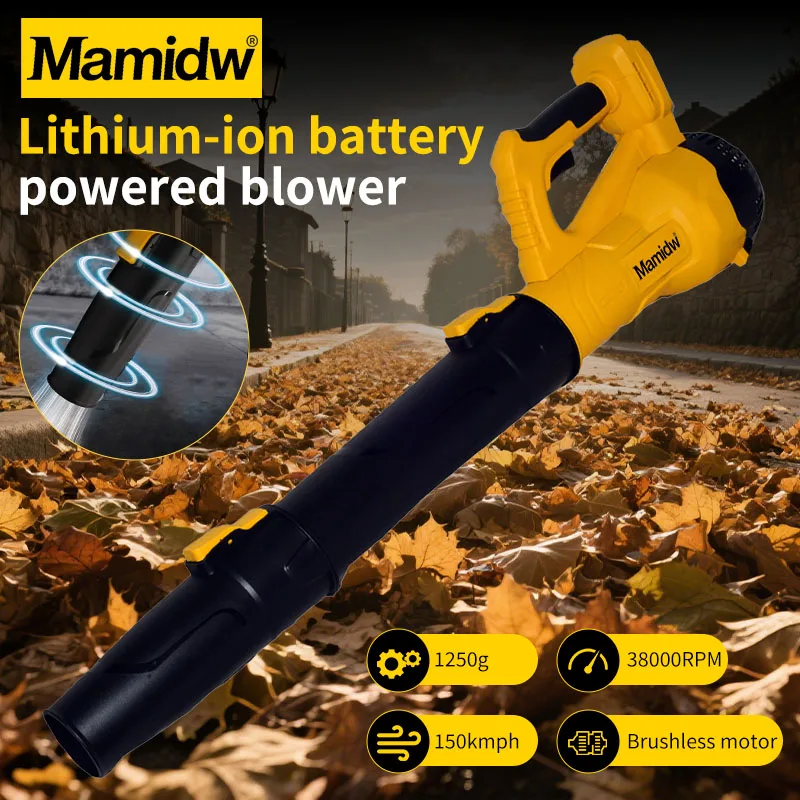 

Mamidw 38000 об/мин беспроводной воздуходувка бесщеточный ручной струйный турбонагнетатель для листьев для электроинструмента DEWALT 20 В с аккумулятором PIN