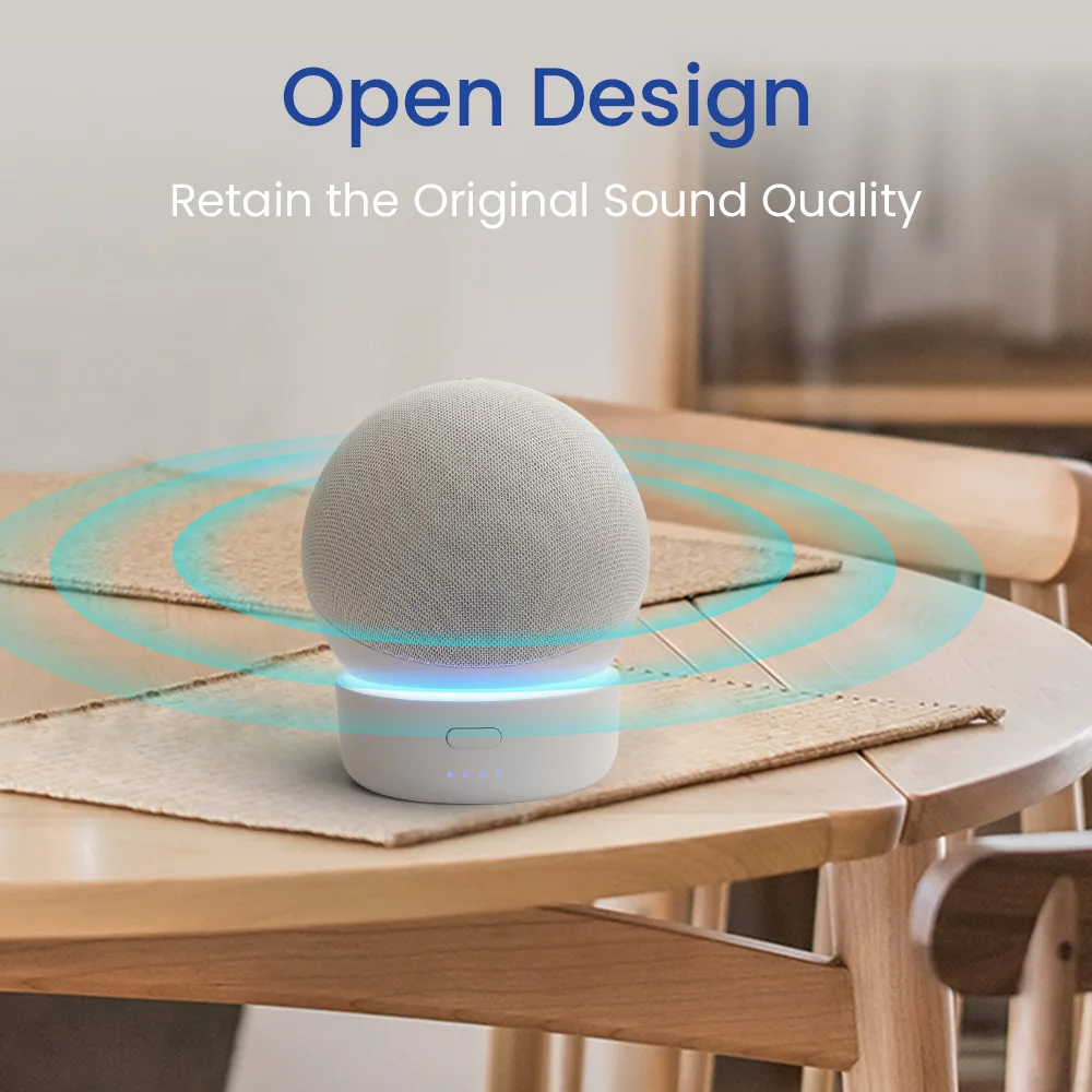 Ggmmバッテリーベース5200用amazonエコードット4th世代ポータブルドッキングステーションalexaスマートスピーカーと6時間再生