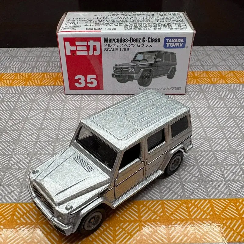 

Литая под давлением модель автомобиля из сплава TOMY Tomica 35, игрушка Mercedes Benz G Class, красная, белая коробка, подарок