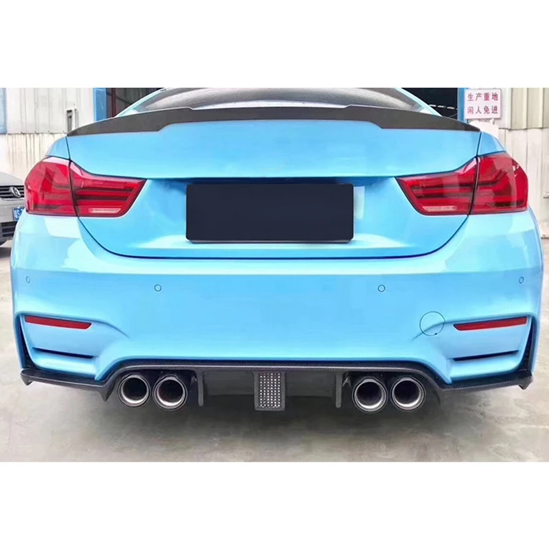 Carbon Fiber Rear Bumper Lip Spoiler Diffuser With Led Light For Bmw F80 M3 F82 F83 M4 Bumper 2014 -2018 Sedan Coupe Convertible