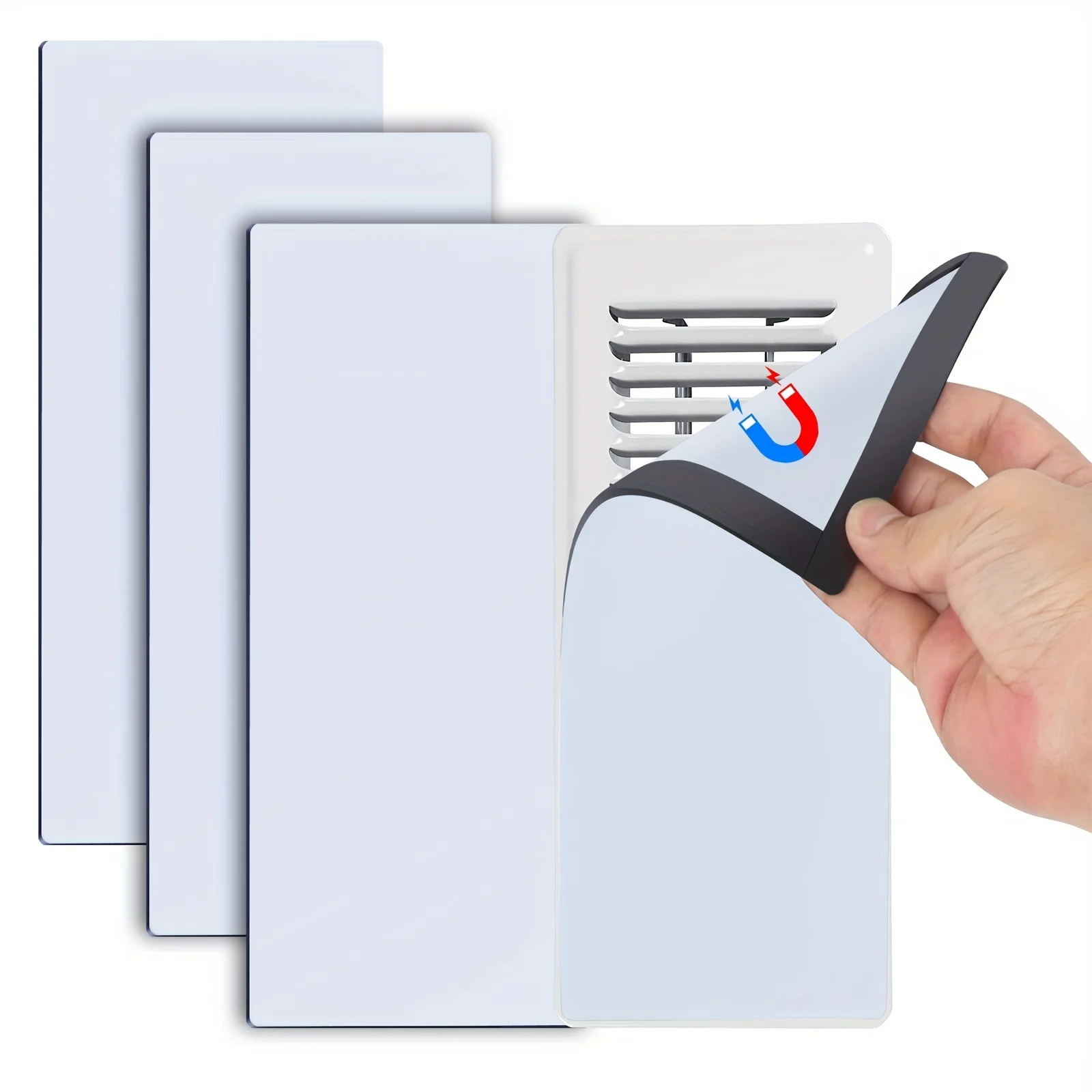 

2/4 Pcs 4x10inc Magnetic Vent Covers, Vent Covers for Home Floor , Pockets for Complete Seal,Air Vent Covers for Floor Wall HVAC