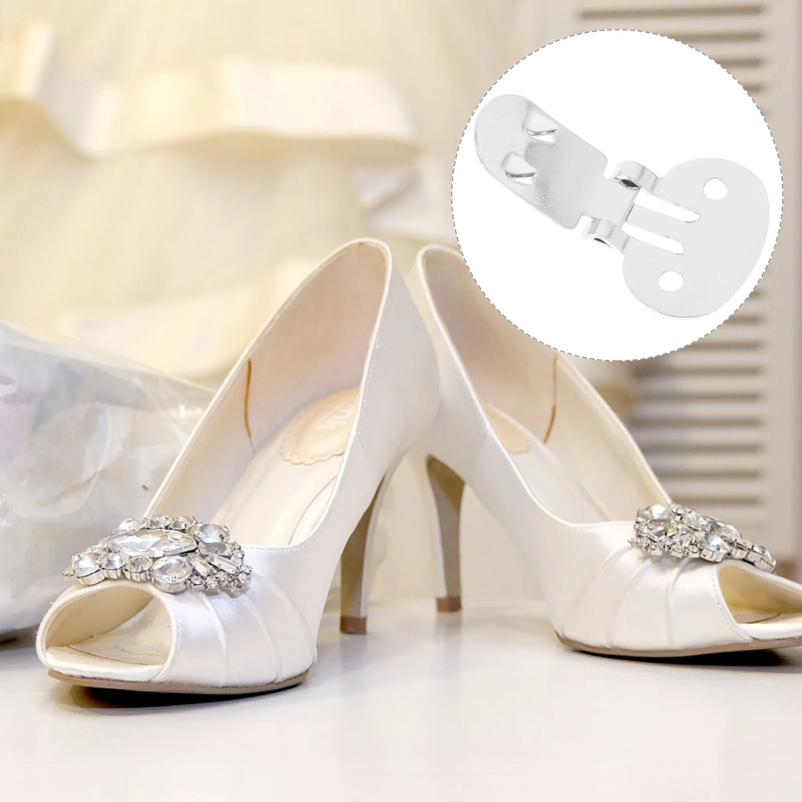 

10pcs Stainless Steel Shoe Clips Flat Blank Metal Diy Crafts Accessories Decorative Beads Buttons Flowers Purse 32Mm X