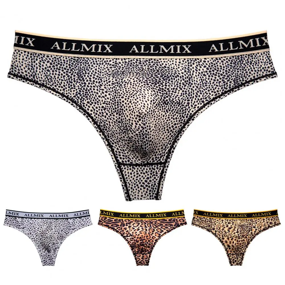 男性用のウエストバンド付きのヒョウ柄のひも,セクシーなランジェリー,ローウエスト,フィットネス用のローライズパンティー,下着