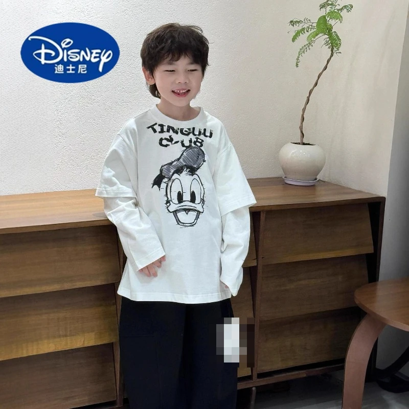 

Disney Boys' Layered Look T-Shirt 2025 | 100% Cotton Long Sleeve Top | Big Kids' Casual Wear