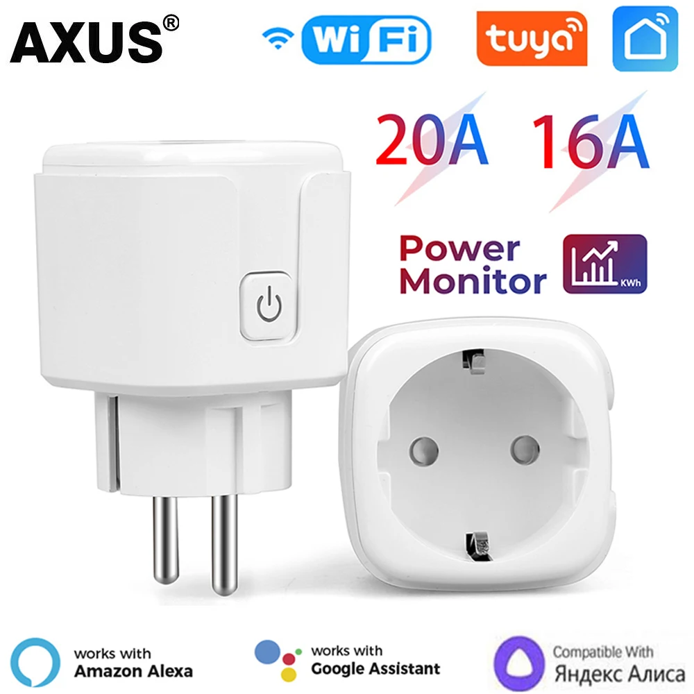 EWelink Smart Socket EU 20A Wifi Smart Plug With Power Monitoring Smart Home Voice Control Support Google Assistant Alexa Alice